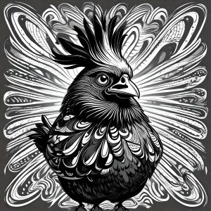 A Custom Pet Portrait of a chicken